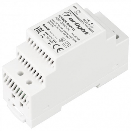 Изображение Блок питания ARV-DR30-24 (24V, 1.25A, 30W) (Arlight, IP20 DIN-рейка) 31085 