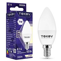 Изображение Лампа светодиодная 7Вт С37 3000К Е14 176-264В TOKOV ELECTRIC TKE-C37-E14-7-3K 