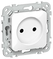 Изображение Розетка СП FLITE РС01-1-ФлБ 10А без заземл. без защ. шторок безвинтовое крепление механизм бел. IEK FI-R10-10-1-K01 