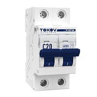 Изображение Выключатель автоматический модульный 2П 20А 6кА х-ка C TOKOV Electric TKE-PZ60-MCBI-2-20-C 