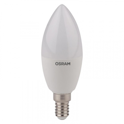 Изображение Лампа светодиодная LED 5Вт Е14 CLB40 FR белый, матовая свеча OSRAM  4058075056886 