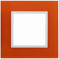 Изображение ЭРА 14-5101-22 Рамка на 1 пост, стекло, Elegance, оранжевый+бел Б0034477 