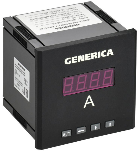 Изображение Амперметр цифровой щитовой 1ф DO RS-485 96х96 LED GENERICA IDA21-5-1-3-LED-G 