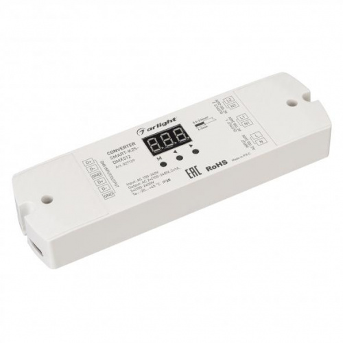 Изображение Конвертер SMART-K25-DMX512 (230V, 2x1A, TRIAC) (Arlight, Пластик) 27129 