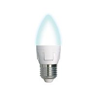 Изображение Лампа светодиодная LED-C37 7W/NW/E27/FR PLP01WH форма "свеча" мат. серия "ЯРКАЯ" бел. 4000К упак. картон Uniel UL-00002412 
