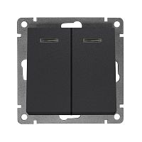 Изображение Выключатель 2-кл. СП Афина 10А IP20 с подсветкой механизм графит Universal A0123-Gr 