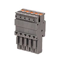 Изображение Штекер зажим push-in 5 точек подключения 2.5кв.мм сер. DKC VPR-P-2.5-5 