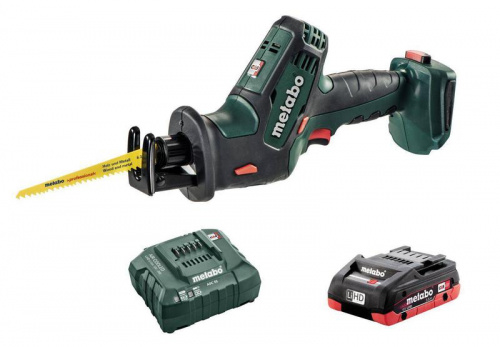 Изображение Пила сабельная аккумуляторная SSE18LTXCompact +1х3.5Ач LiHD+ЗУ ASC55 Metabo T03340 