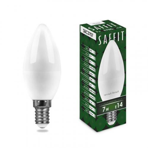 Изображение Лампа светодиодная LED 7вт E14 теплый матовая свеча 55030 