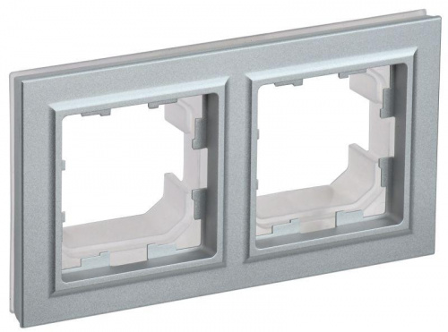 Изображение Рамка 2-м IP44 BRITE РУ-2-БрА-44 алюм. IEK BR-M22-44-K47 