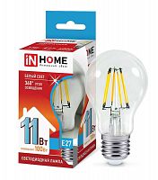 Изображение Лампа светодиодная LED-A60-deco 11Вт 230В E27 4000К 990лм прозр. IN HOME 4690612026145 