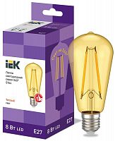 Изображение Лампа светодиодная филаментная 360° ST64 8Вт 2700К E27 230В золото IEK LLF-ST64-8-230-30-E27-CLG 