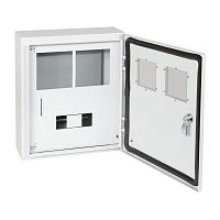 Изображение Корпус металлический ЩУРн-ПРО-1х2-МП/7-415х370х147-IP66-УХЛ1 (1фх2 счетчика на МП с окном учета 7 модулей ПРО) КЭАЗ 367474 