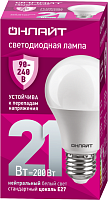 Изображение Лампа светодиодная 90 405 OLL-A60-21-230-4K-E27 (PRO 90-240В) ОНЛАЙТ 90405 