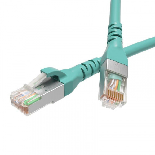 Изображение Патч-корд экранированный CAT6A S/FTP 4х2 LSZH 0.5м бирюз. DKC RN6ASF4505AQ 