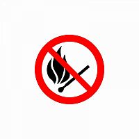 Изображение Табличка ПВХ информационный знак "Запрещается пользоваться открытым огнем и курить" d180мм Rexant 56-0056-2 