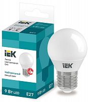 Изображение Лампа светодиодная LED 9вт Е27 белый матовый шар ECO LLE-G45-9-230-40-E27 