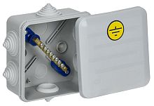 Изображение Коробка КУП КМ41361 100х100х50 IP44 6 вводов (7035) IEK UKO21-100-100-050-K41-55U 