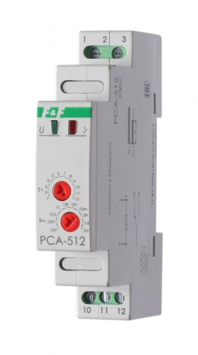 Изображение Реле времени PCA-512 8А 230В 1 перекл. IP20 задержка выключ. монтаж на DIN-рейке F&F EA02.001.001 