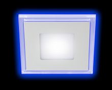 Изображение LED 4-6 BL Светильник ЭРА светодиодный квадратный c cиней подсветкой LED 6W 220V 4000K (40/960)  Б0017495 