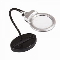 Изображение Лупа 2.5Х+7.5Х; 90мм; с ложементом; LED подсветка REXANT 12-0257 