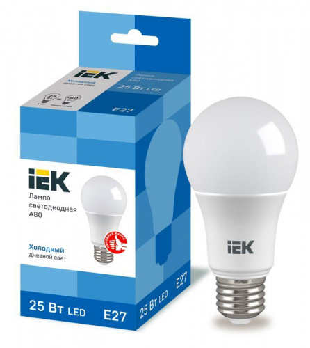 Изображение Лампа LED A80 шар 25Вт 230В 6500К E27 IEK LLE-A80-25-230-65-E27 