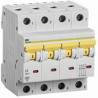 Изображение Выключатель автоматический модульный 4п C 6А 6кА ВА47-60M IEK MVA31-4-006-C 