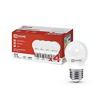 Изображение Лампа светодиодная LED-ШАР-VC 4PACK 11Вт 230В E27 4000К 1050лм (уп.4шт) IN HOME 4690612047881 