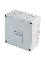 Изображение Коробка распределительная 140х140х76мм IP 66 в компл. с клеммным рядом 10х10кв.мм 76А сер. EXTHERM Extherm JB-100-GR 