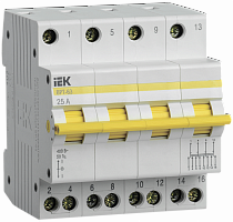 Изображение Выключатель-разъединитель трехпозиционный ВРТ-63 4P 25А IEK  упак.:3  MPR10-4-025 