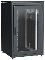 Изображение Шкаф сетевой LINEA N 24U 800х800мм стекл. передняя дверь задняя металлическая черн. ITK LN05-24U88-GM 