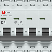 Изображение Выключатель автоматический модульный 4п C 4А 6кА ВА 47-63N PROxima EKF M636404C 