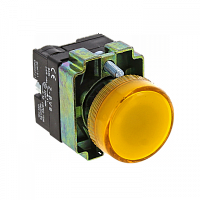 Изображение Лампа индикаторная в сборе 1 источник света желтая высокая d22мм BA9S IP54 EKF  упак.:20  xb2-bv65-24 