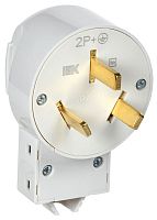 Изображение Вилка Впл10-К 32А разборная для плиты с заземл. бел. IEK EVP10-032-K01 