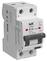 Изображение Выключатель автоматический дифференциального тока 2п B 32А 100мА тип AC АВДТ B10N ARMAT IEK AR-B10N-2-B032C100 
