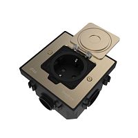 Изображение Лючок MultiDesk MDK21 с розеткой 2P+E 16А 250В IP44 с монтажной коробкой для бетонных полов никель SE MDK21202NC 