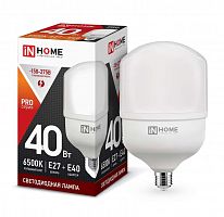 Изображение Лампа светодиодная LED-HP-PRO 40Вт 230В 6500К E27 3600лм с адаптером IN HOME 4690612031101 