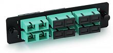 Изображение Панель FO-FPM-W120H32-12LC-AQ для FO-19BX с 12 LC адаптерами 12 волокон многомод. OM3/OM4 120х32мм адаптеры а аква (aqua) Hyperline 47885 