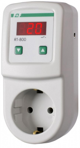 Изображение Регулятор температуры RT-800 (от -20 до +130град.C; цифровая индикация; тип корпуса вилка-розетка) F&F EA07.001.017 
