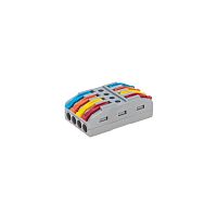 Изображение Клемма СМК 222-424 проходная 4 полюса (0.08-4кв.мм) сер. Rexant 07-5246 
