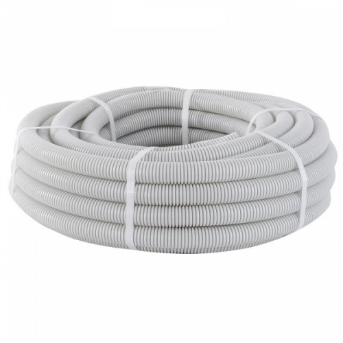 Изображение Труба гофр. ПВХ с протяжкой d20 мм (10 м) серая EKF-Plast tg-z-20-10m 