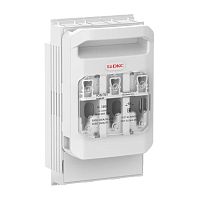 Изображение Выключатель горизонтальный предохранитель разъединитель 160А 3P крепление на монтажную плату DKC FSH00-3P 