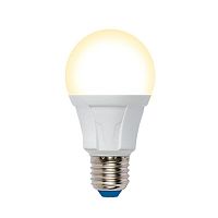 Изображение Лампа светодиодная LED-A60 10W/3000K/E27/FR/DIM PLP01WH Яркая диммир. мат. картон Uniel UL-00004287 