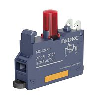 Изображение Блок контактный с клеммным безвинтовым зажимом со светодиодом на 9-24В красн. DKC MC-L24RPP 