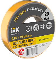 Изображение Изолента 0.15х19мм (рул.20м) желт. IEK EX-IZ10-C15-19-20-K05 