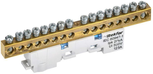 Изображение Шина нулевая N изол. на универс. держ. 8х12-16-С TEKFOR IEK TF-NN20-16-KL-K07 