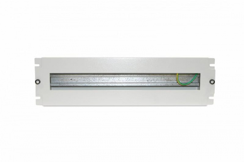 Изображение Панель BPB19-PS-3U-RAL7035 с DIN-рейкой с регулир. глуб. уст. 19дюйм 3U 22 места RAL 7035 сер. Hyperline 437076 