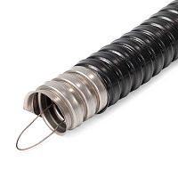 Изображение Металлорукав МРПИнг (INOX) 50 с протяжкой черн. (уп.15м) Fortisflex 104465 