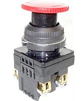 Изображение КЕ-141 У2 исп.2, красный, 1з+1р, гриб с фиксацией, IP54, 10А, 660В, выключатель кнопочный  (ЭТ) 
