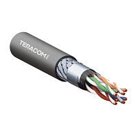 Изображение Кабель витая пара SF/UTP кат.5E 4 пары 19х0.1мм 26AWG для промышлен. Ethernet проводник оболочка полиуретан -40град.C – +80град.C черн. (уп.305м) TERACOM PRO EKF TRP-5ESFU-04PU-BK-OIE3 